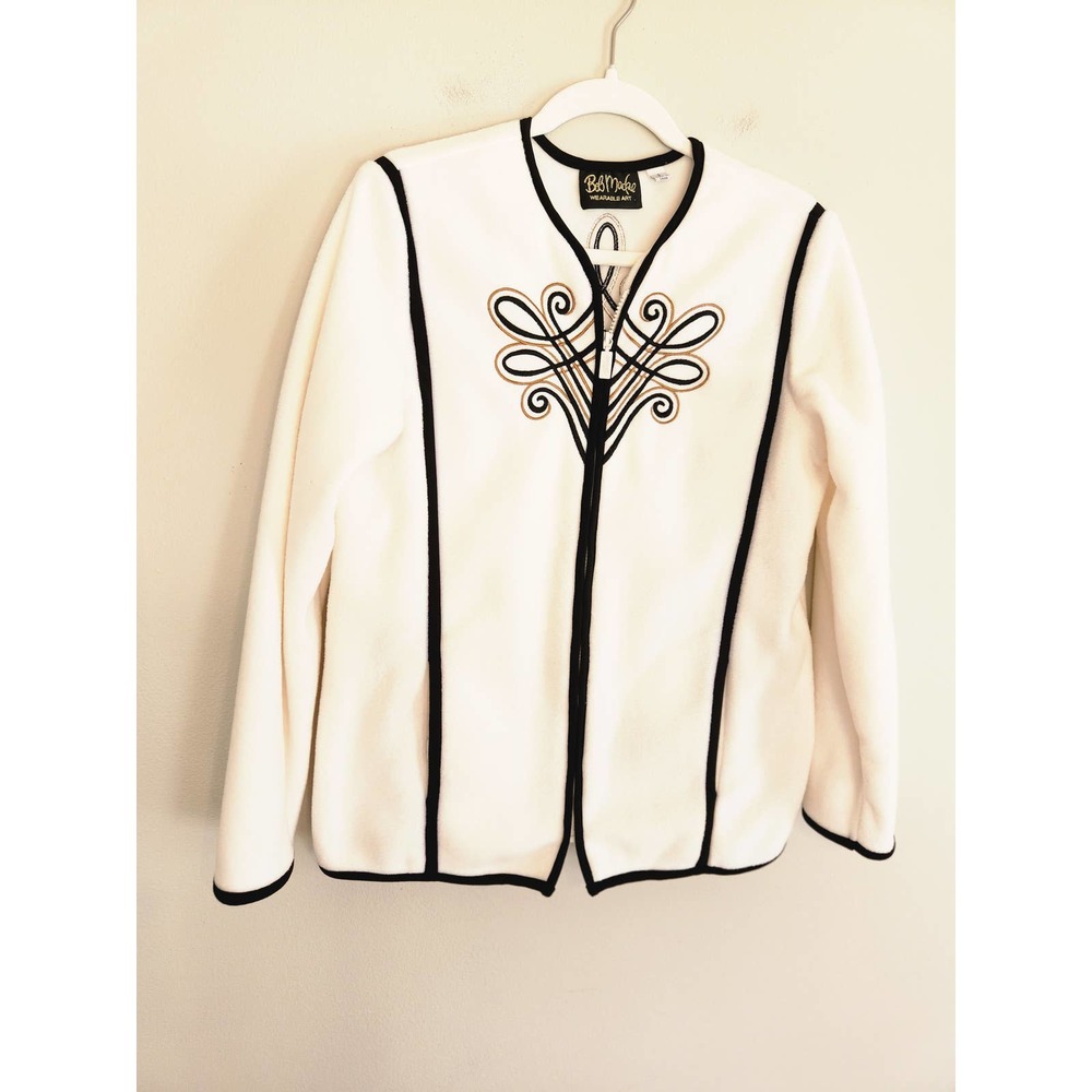 Bob Mackie Wearable Art Fleece Zip up Jacket